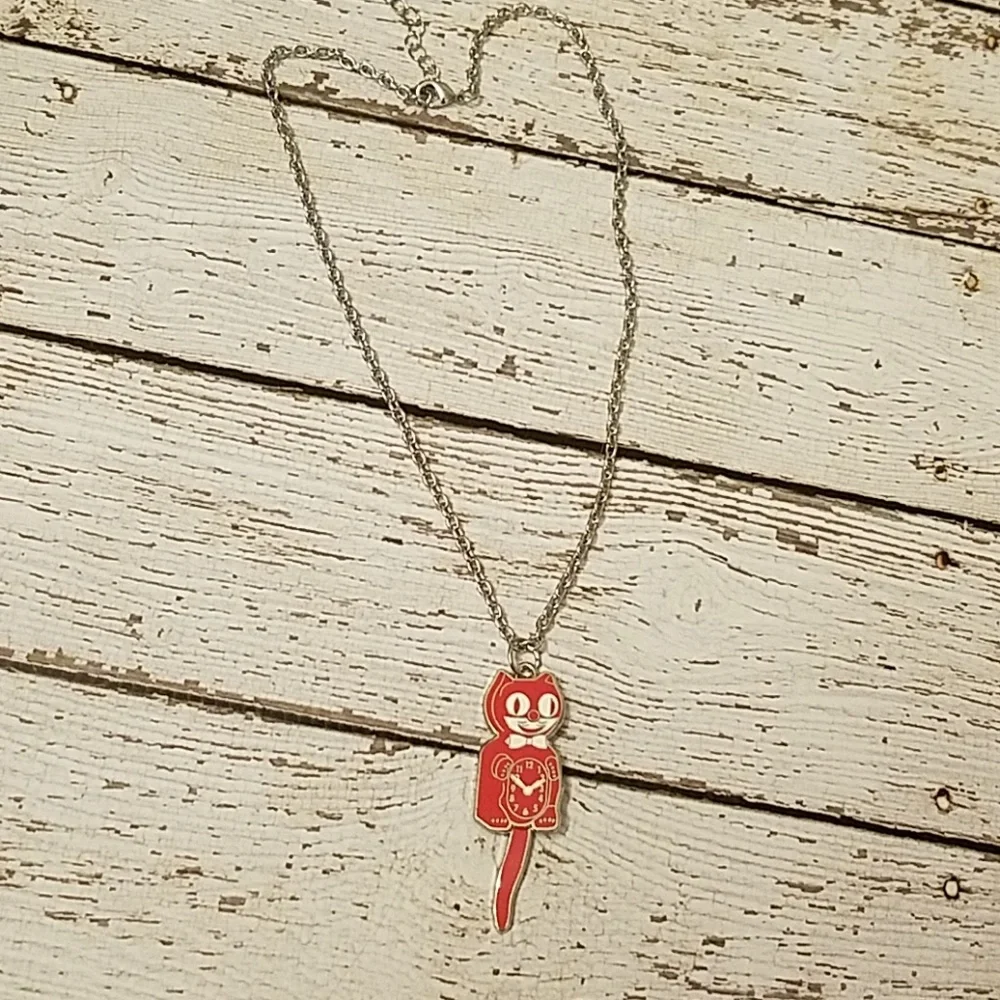 Retired Kit cat klock clock red necklace clock - Picture 3 of 6